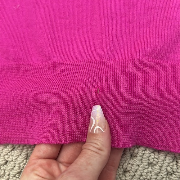 J. Crew Tippi Crew Neck 3/4 Sleeve Wool Sweater Radiant Fuchsia/Hot Pink (XS) - Picture 5 of 6